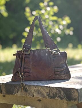 Fossil Fifty-Four Vintage Distressed Leather Boho Shoulder Bag
